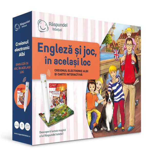 Pachet Raspundel Istetel, creion si carte Engleza si joc, in acelasi loc