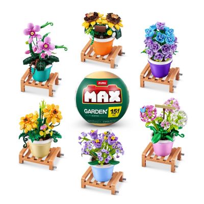 Zuru Max - Set de constructie, Flori de gradina in ghiveci, diverse modele