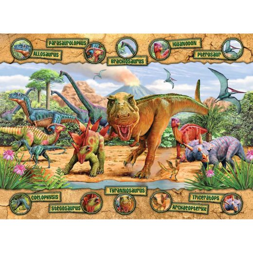 Puzzle Dinozauri, 100 Piese