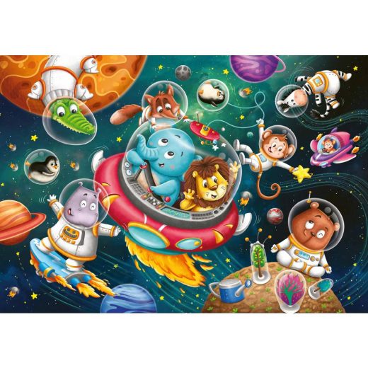 Ravensburger - Puzzle animalute in spatiu 2x12 piese