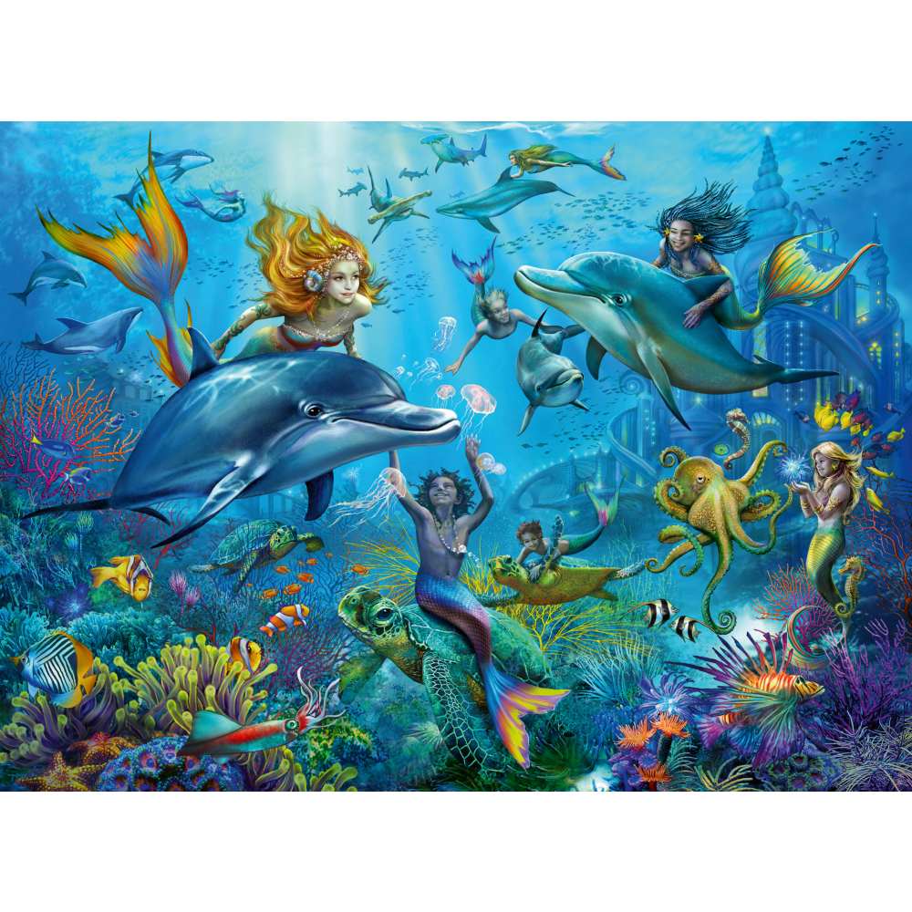 Ravensburger - Puzzle sirene si delfini 100 piese