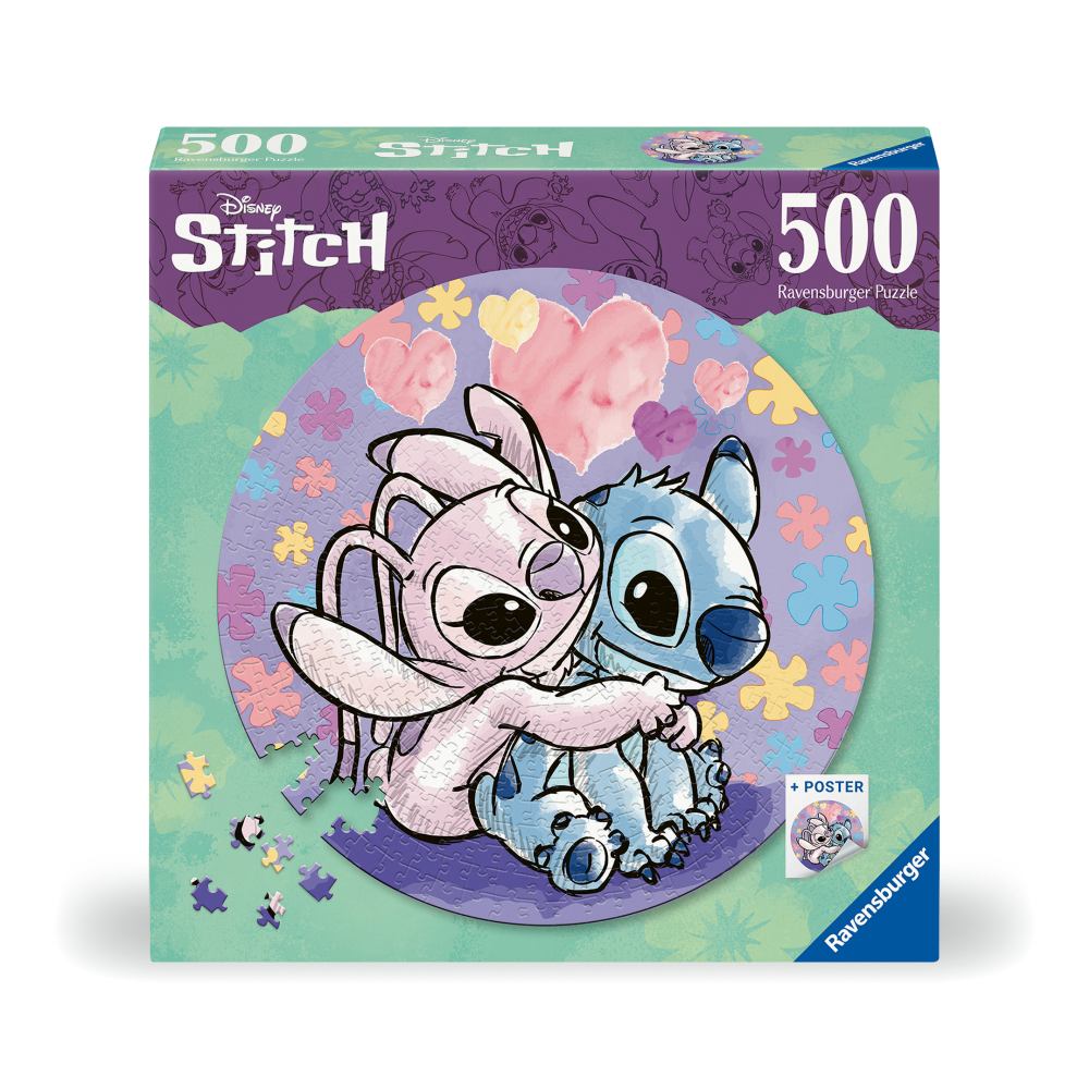 Ravensburger - Puzzle rotund Disney Stitch 500 piese