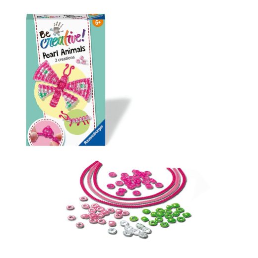 Ravensburger - Be Creative Set mini de creatie din perle fluture si larva