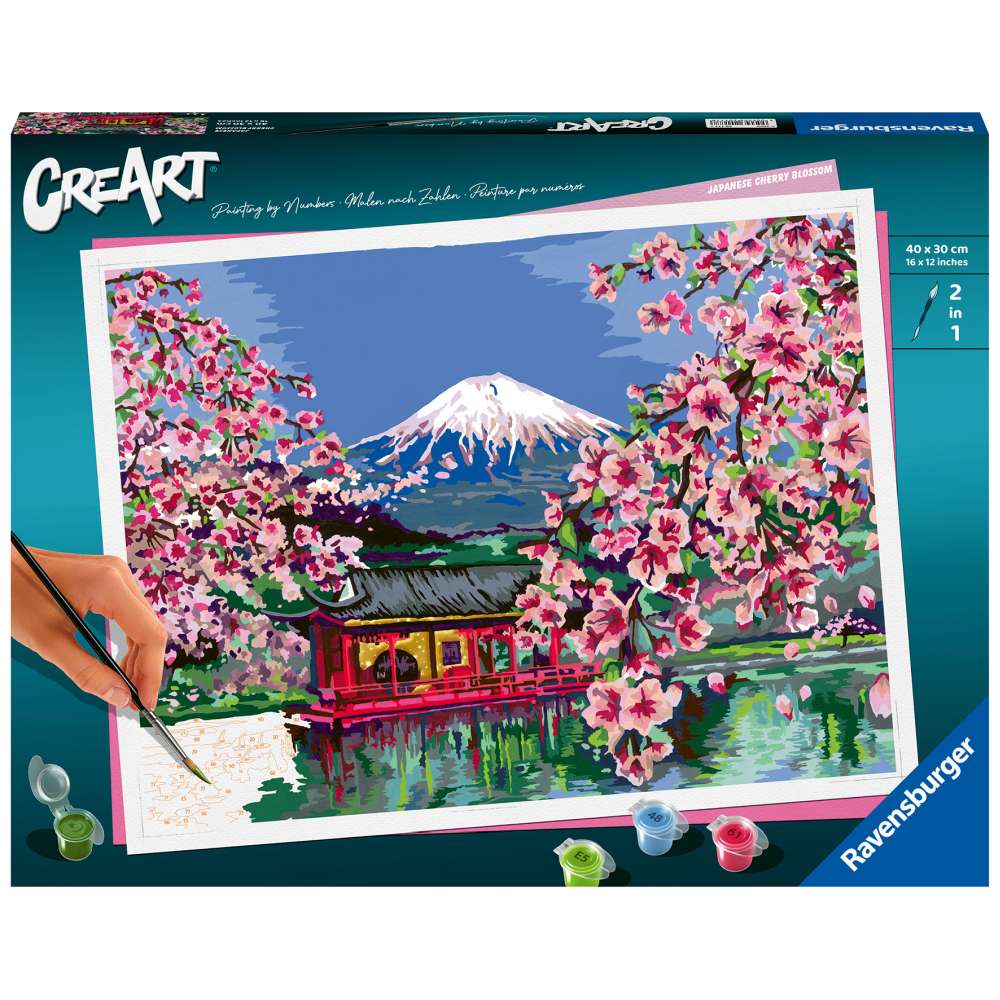 Ravensburger - CreArt pictura pe numere pentru adulti flori de cires japonez