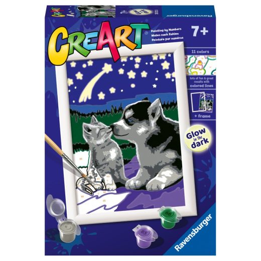 Ravensburger - CreArt pictura pe numere pentru copii prieteni care stralucesc in intuneric