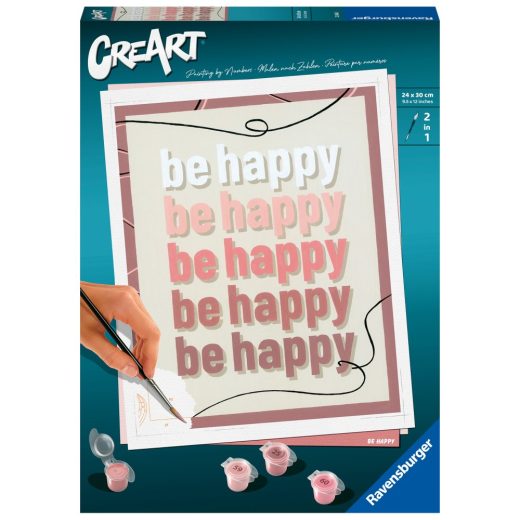 Ravensburger - CreArt pictura pe numere pentru adulti Be Happy