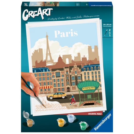 Ravensburger - CreArt pictura pe numere pentru adulti Paris plin de culoare