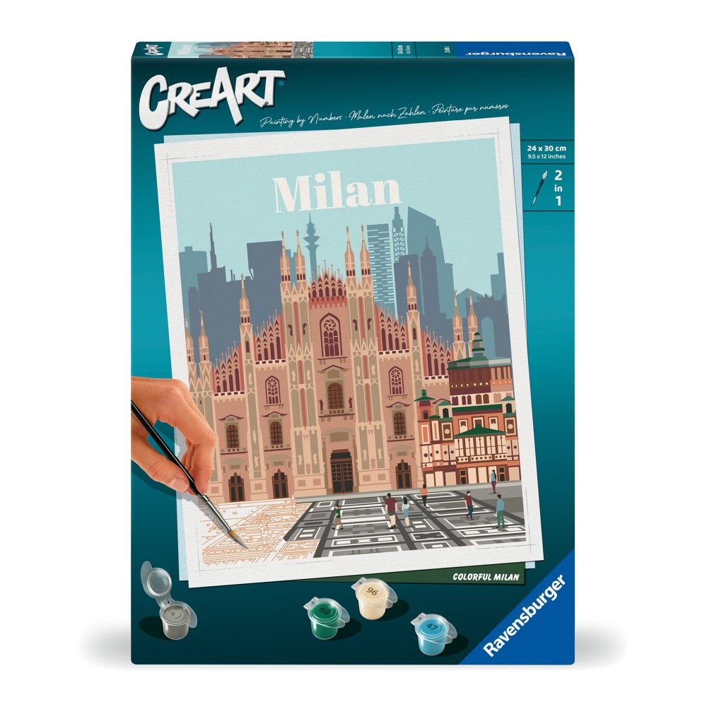 Ravensburger - CreArt pictura pe numere pentru adulti Milano plin de culoare