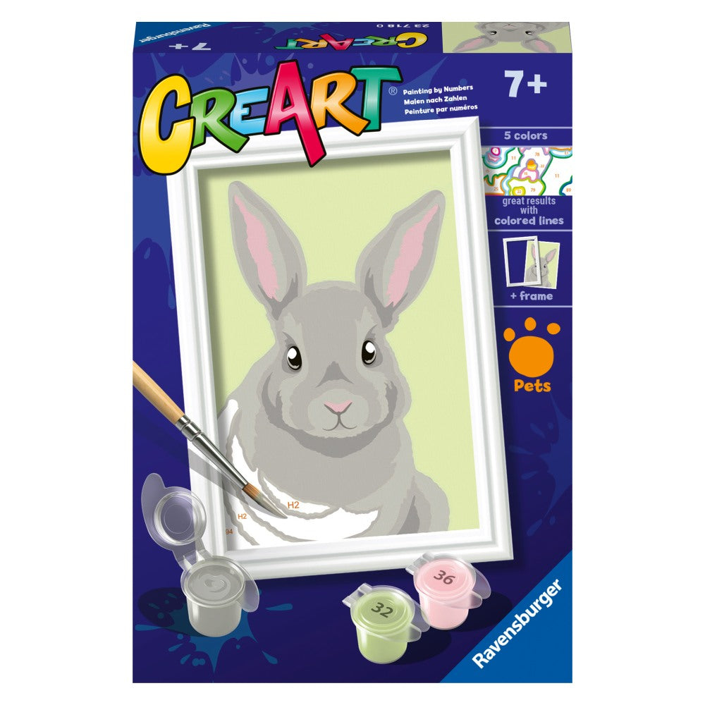 Ravensburger - CreArt pictura pe numere pentru copii iepuras gri
