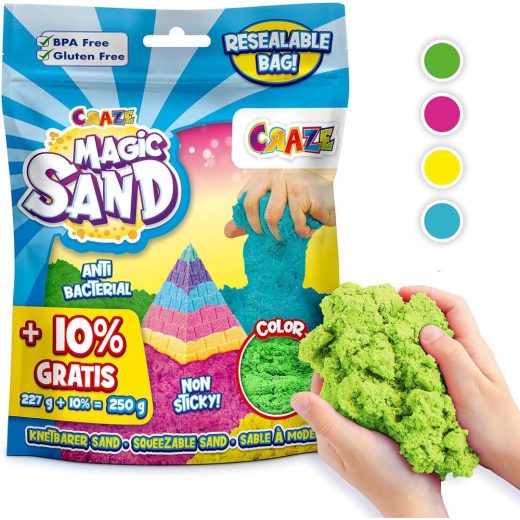 Craze - Nisip kinetic in punguta resigilabila 250 g culori asortate