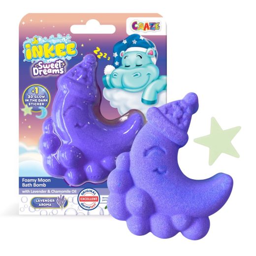 Craze - Bomba de baie spumoasa Inkee in forma de luna culori si arome asortate