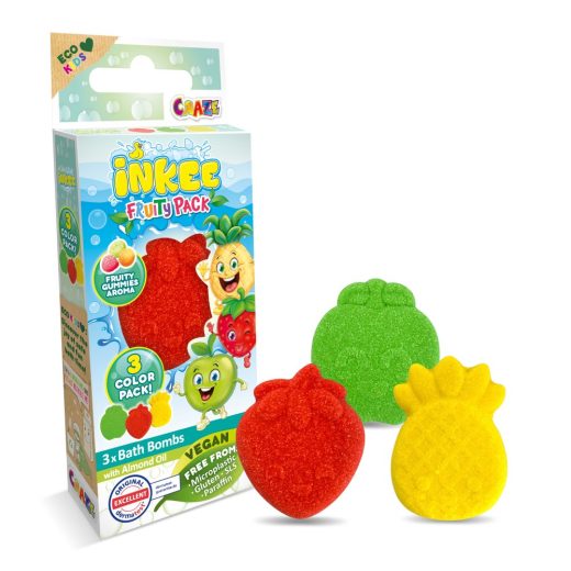 Craze - Bombe de baie Inkee 3 buc asortate in forma de fructe