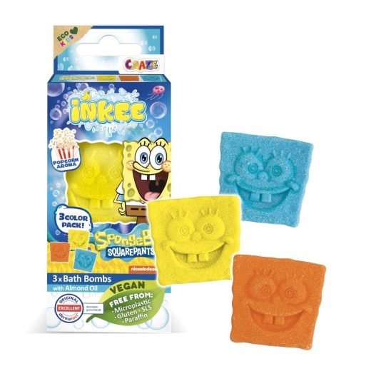 Craze - Bombe de baie Inkee 3 buc asortate in forma de SpongeBob