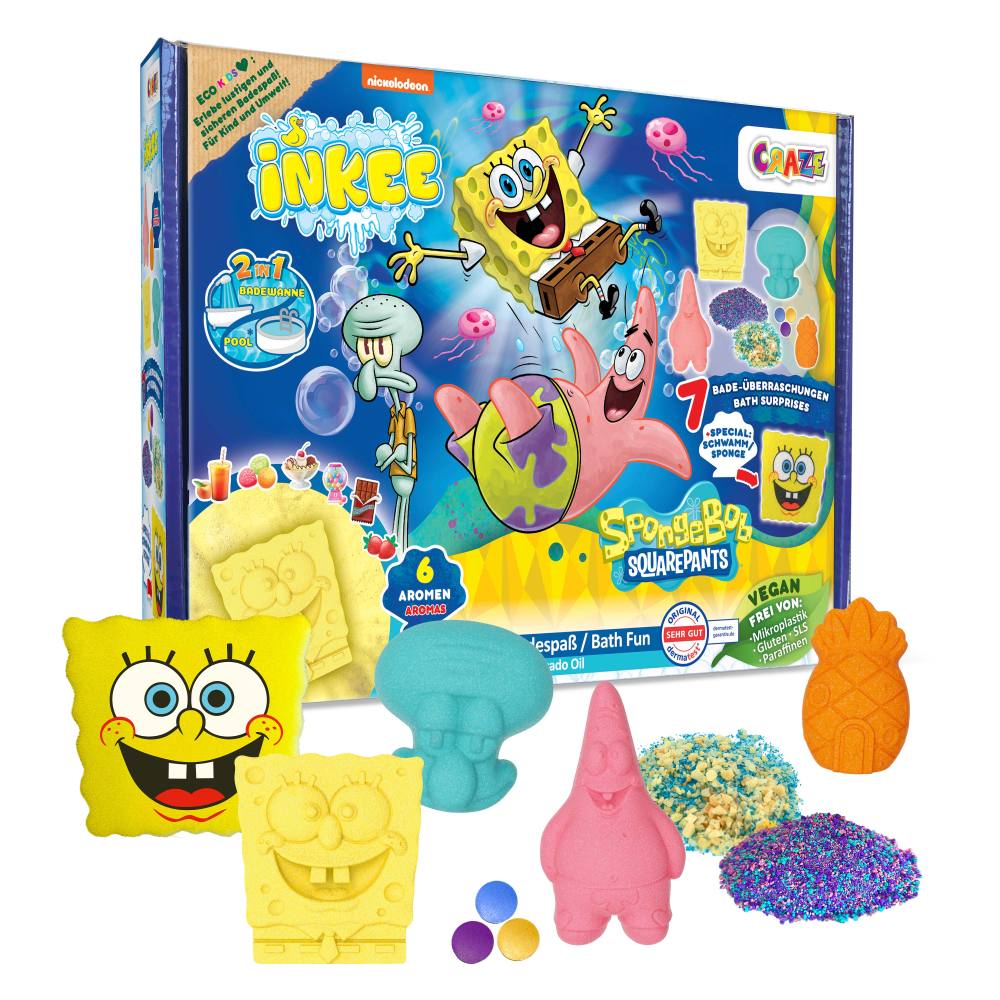 Craze - Set cadou de baie Inkee cu 7 surprize SpongeBob