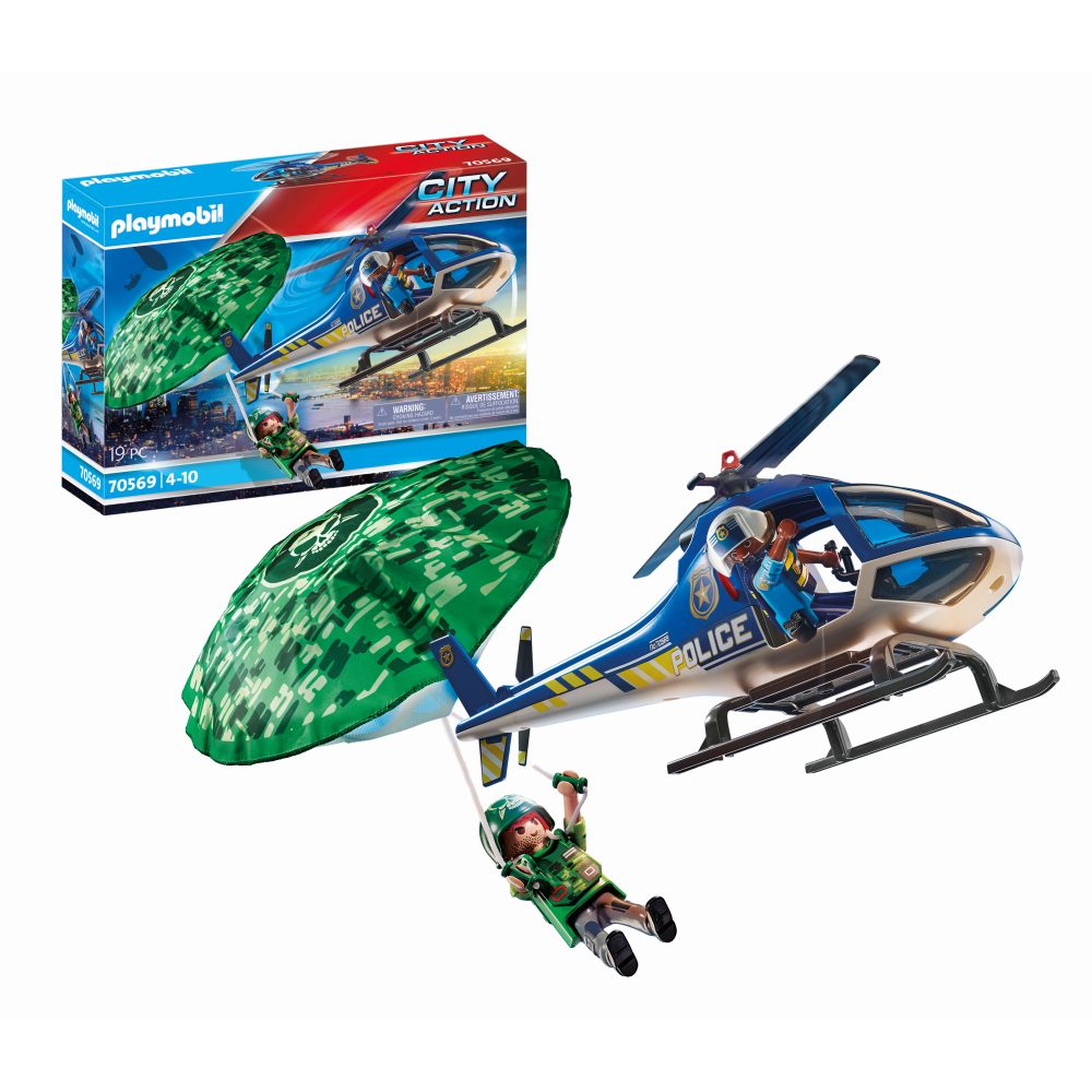 Playmobil - Elicopter De Politie Si Parasutist