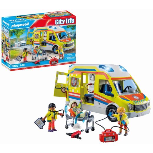 Playmobil - Ambulanta Galbena Cu Lumini Si Sunete