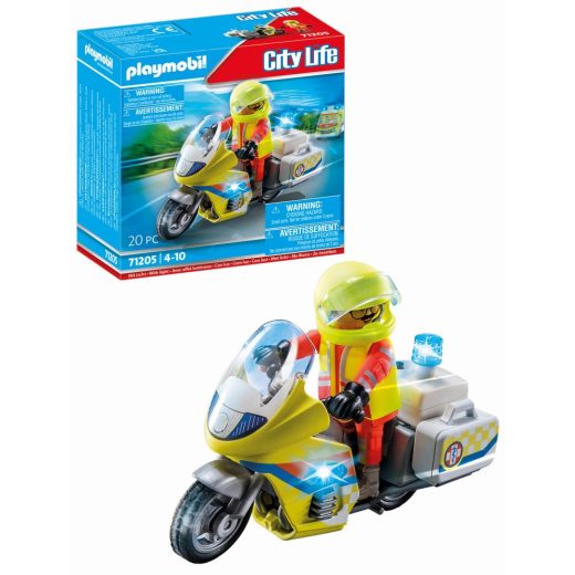 Playmobil - Motocicleta Galbena Cu Lumini
