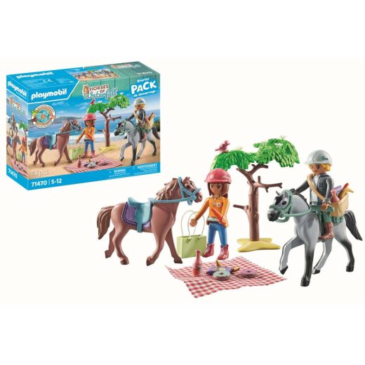 Playmobil-DRUMETIE LA PLAJA CU CAII AMELIA SI BEN