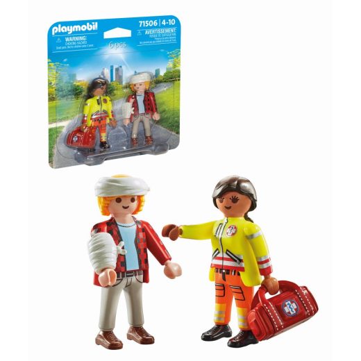 Playmobil-SET 2 FIGURINE PARAMEDIC CU PACIENT