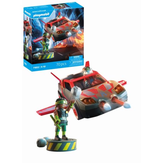 Playmobil - Jucarie de rol Lupta eroului cu vehicul