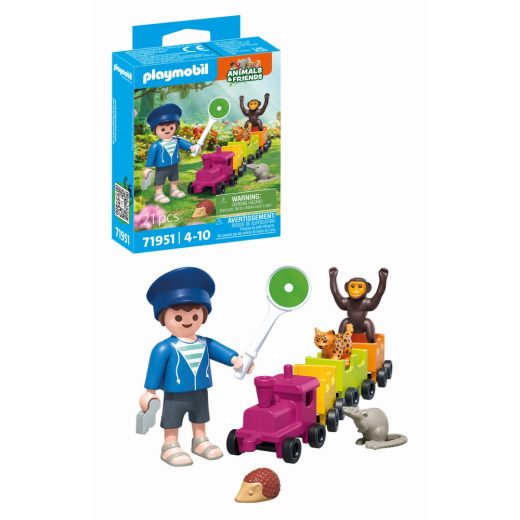 Playmobil - Jucarie de rol Plimbarea animalelor cu locomotiva