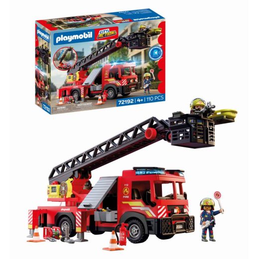 Playmobil - Jucarie de rol Camion de pompieri cu scara