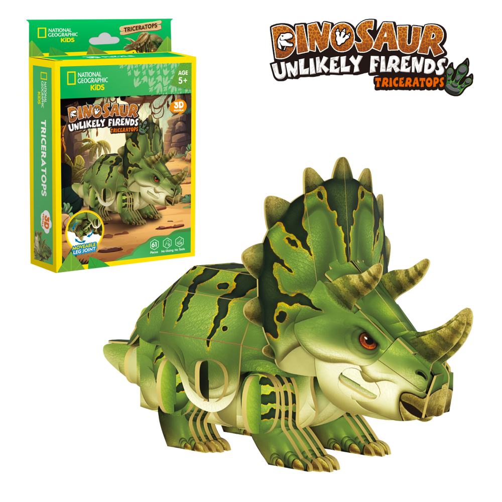 Cubic Fun - National Geographic Dinozauri Puzzle 3D Triceratops 61 piese