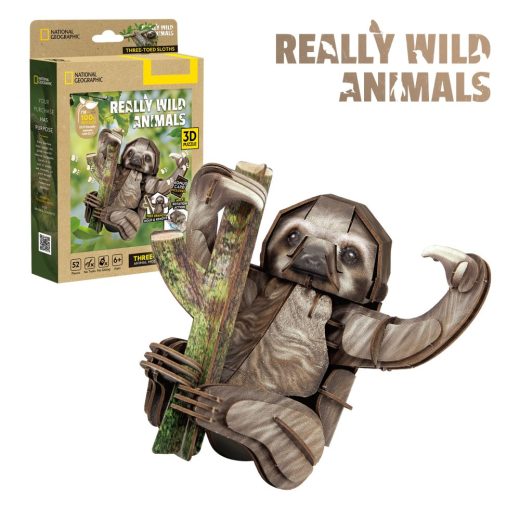 Cubic Fun - National Geographic Animale Salbatice Puzzle 3D Lenes cu trei degete 52 piese