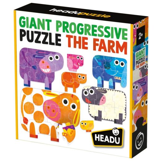 Headu Ecoplay - Puzzle-Uri Progresive Animale Mari Si Mici