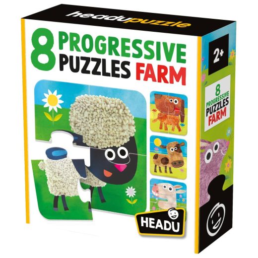 Headu - 8 puzzleuri progresive animale de la ferma