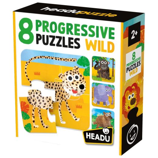 Headu - 8 puzzleuri progresive animale salbatice