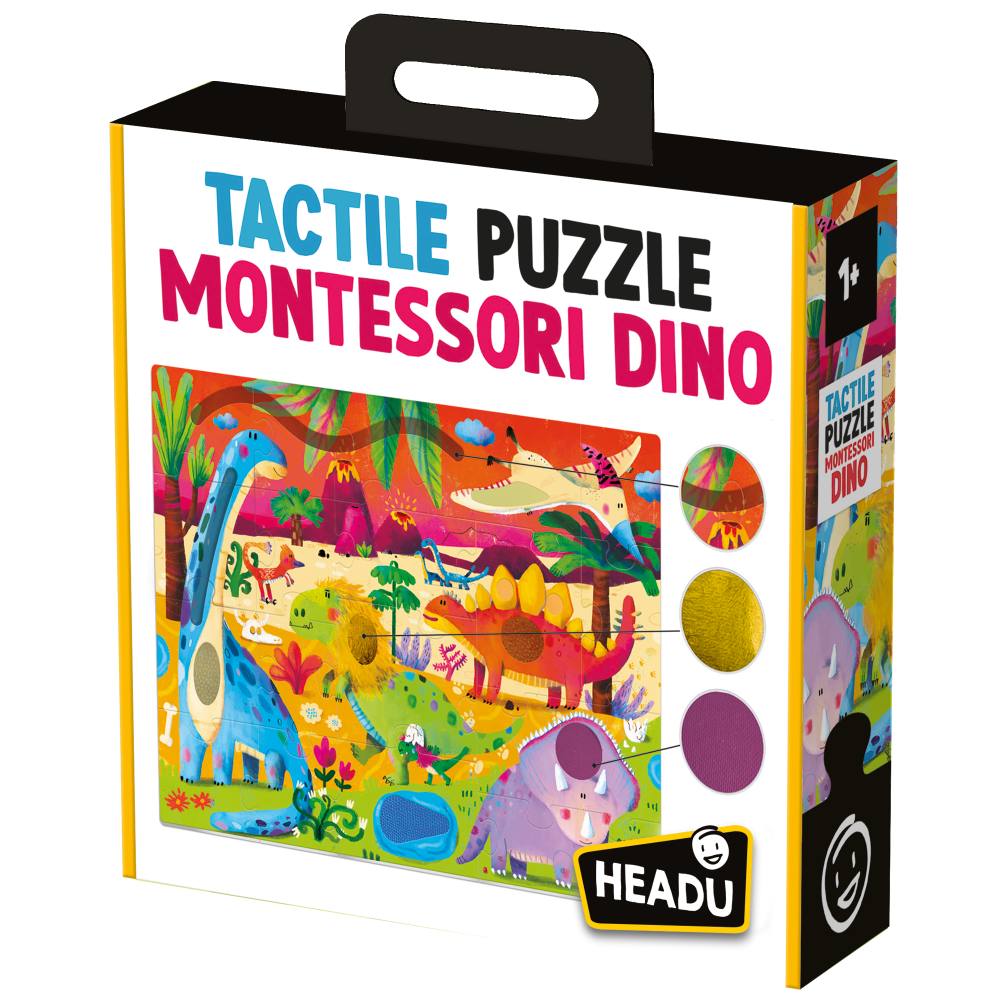 Headu - Montessori puzzle tactil dinozauri