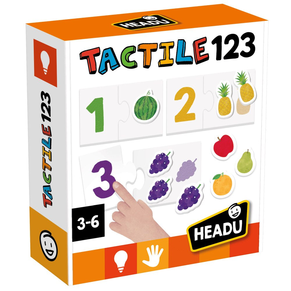 Headu - Montessori cartonase tactile cu numere si animale