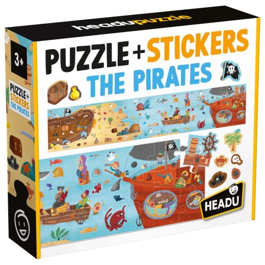 Headu - Puzzle Pirati cu peste 200 de stickere ce se pot repozitiona