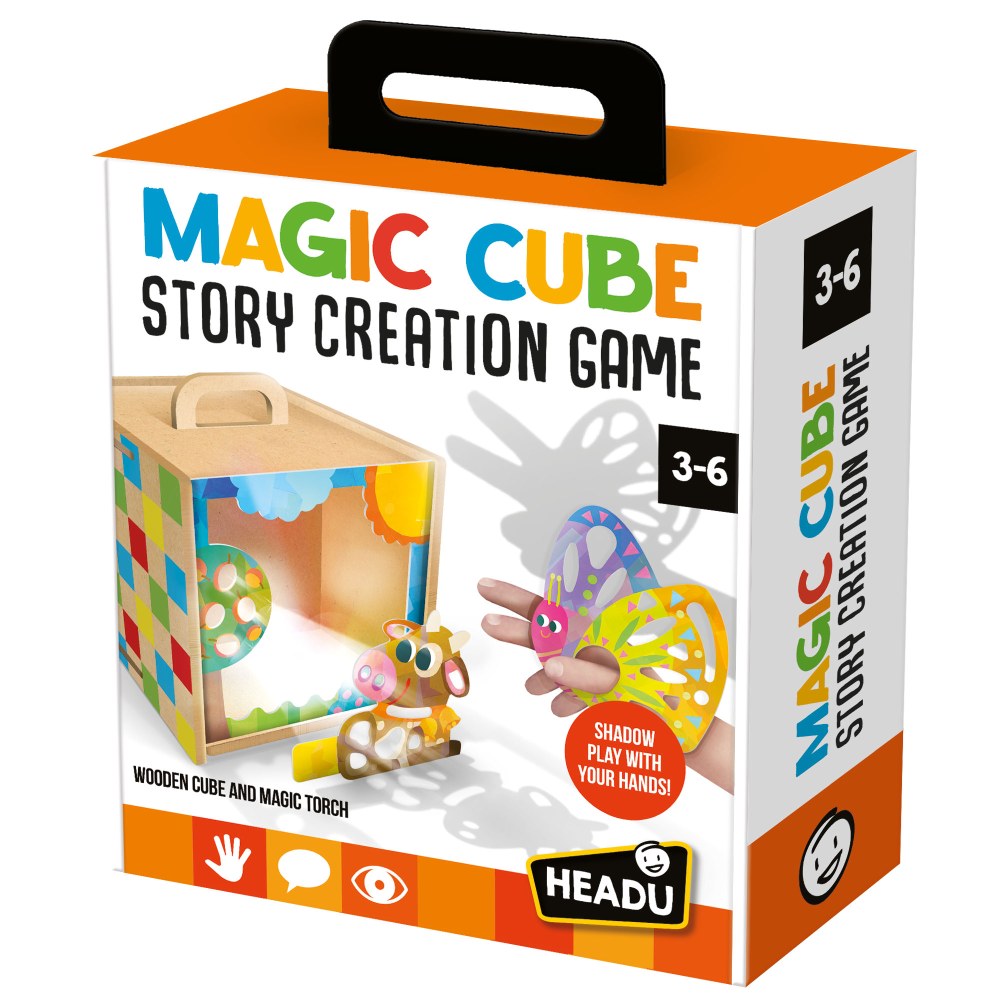 Headu - Set creativ Cub din lemn creeaza povesti magice 3-6 ani