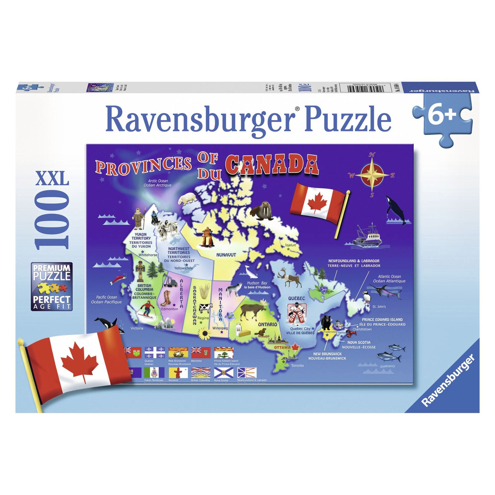 Puzzle Harta Canadei, 100 Piese