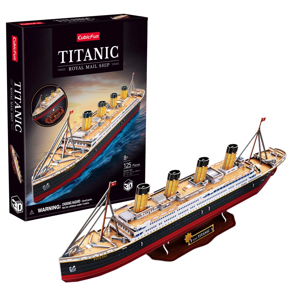 Cubic Fun - Puzzle 3D Nava medie Titanic 125 piese
