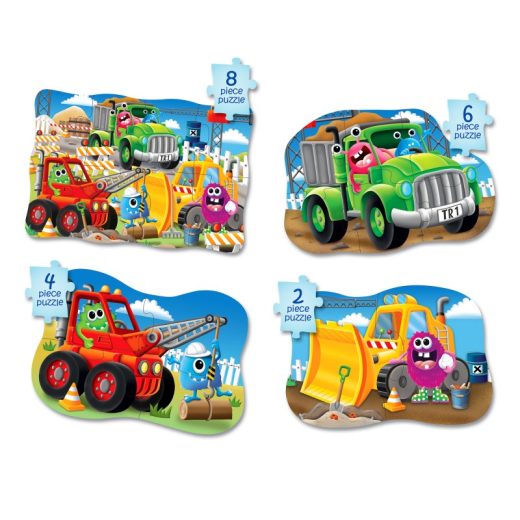 Set Primele Mele 4 Puzzle-Uri Monster Truck