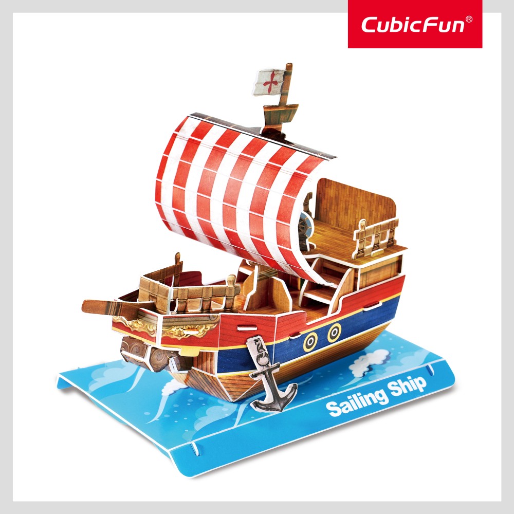 Cubic Fun - Puzzle 3D nava cu panze 33 piese