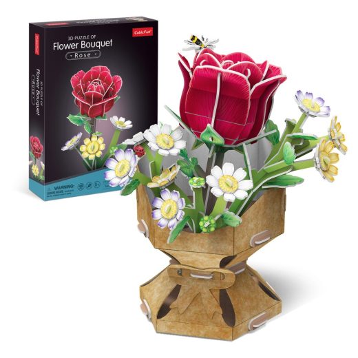 Cubic Fun - Buchet de flori 3D Trandafir 120 piese