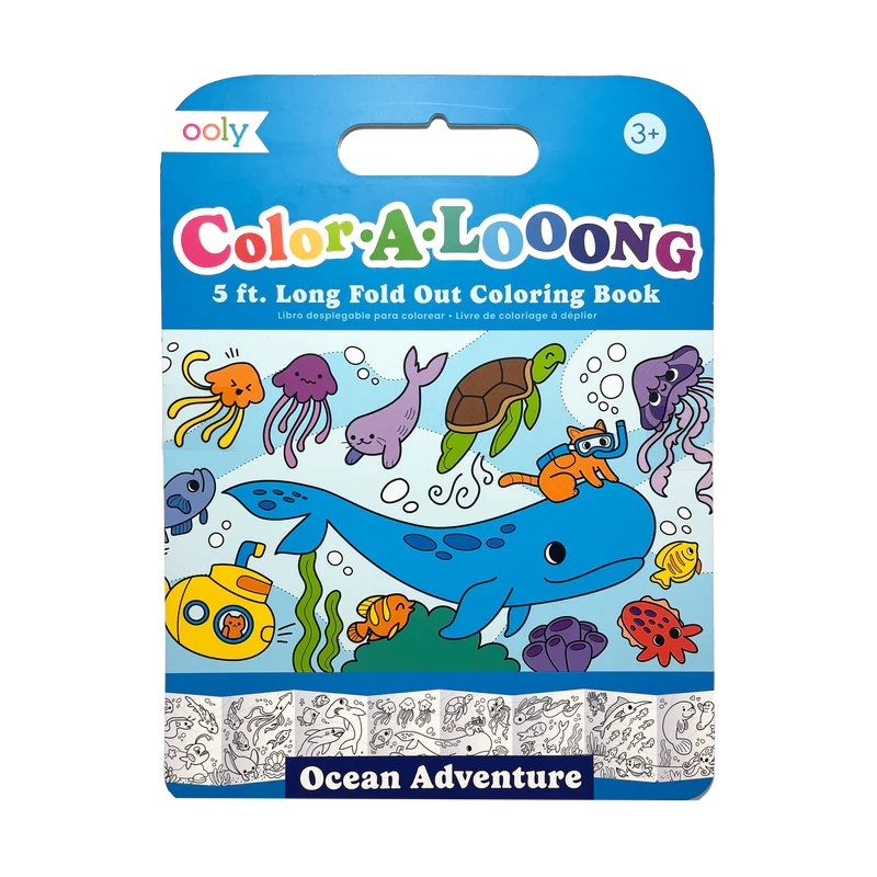 Album de colorat cu lungime 1,5 m – fata-verso, Color-A-Looong – Aventura Subacvatica