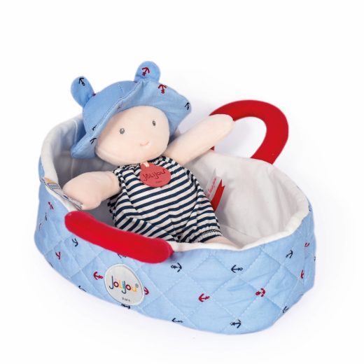 Bebelus din plus in cosulet matlasat – Mathis, 20 cm, roz