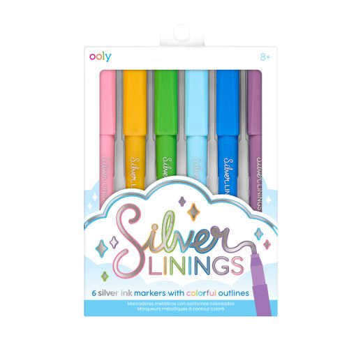 Carioci cu contur argintiu – Silver Linings – Set de 6