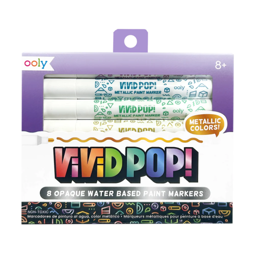Carioci cu vopsea Vivid Pop! – set de 8, metalic