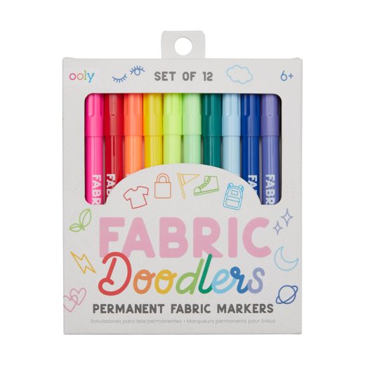 Carioci permanente pentru textile Fabric Doodlers – Set de 12