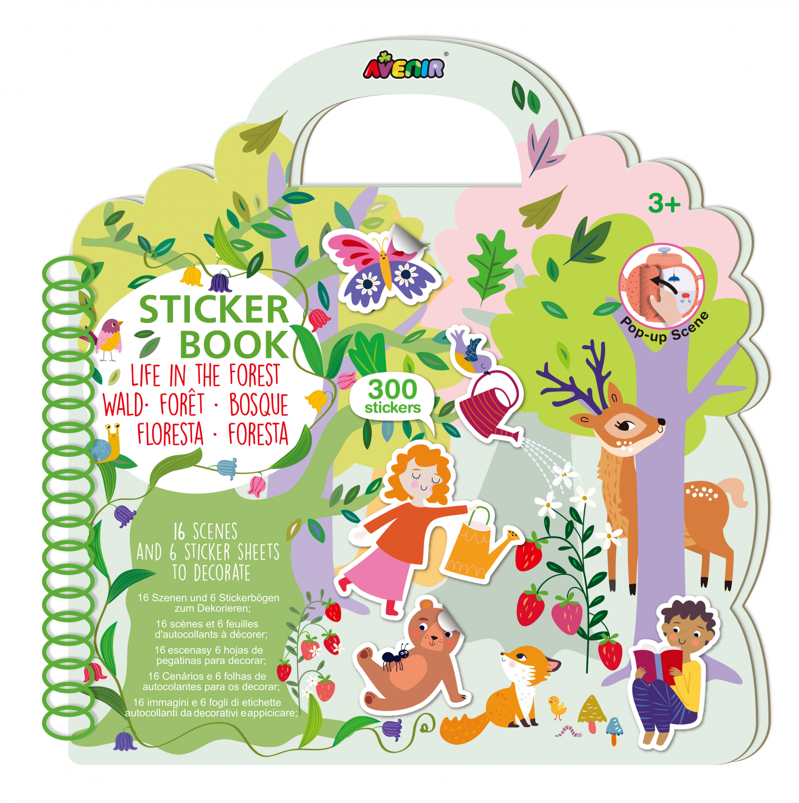 Carte cu abtibilduri repozitionabilesi scene pop-up – Viata in Padure