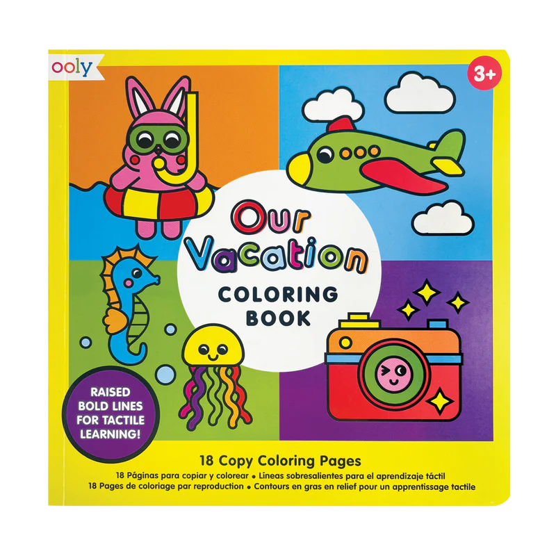 Carte de colorat cu contur reliefat – Our Vacation