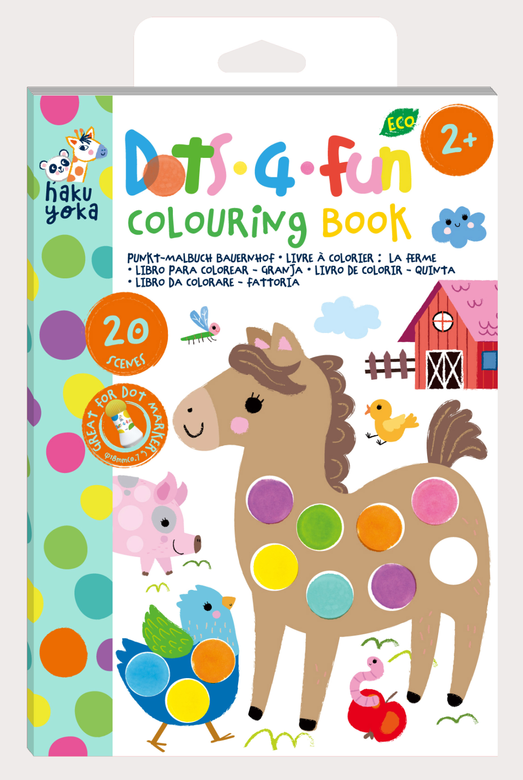 Carte de colorat Dots4Fun – Animale de ferma