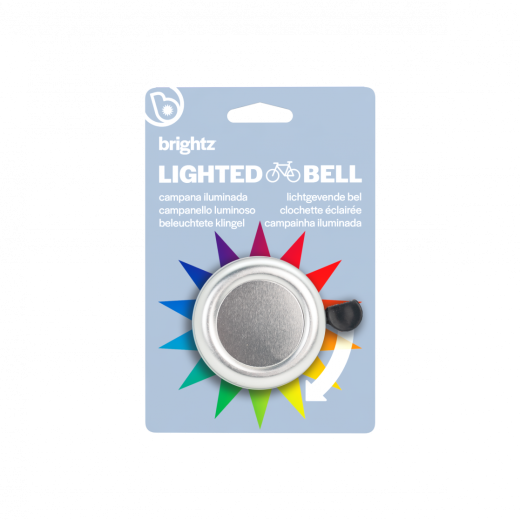 Clopotel cu lumini LED multicolore pentru bicicleta, argintiu