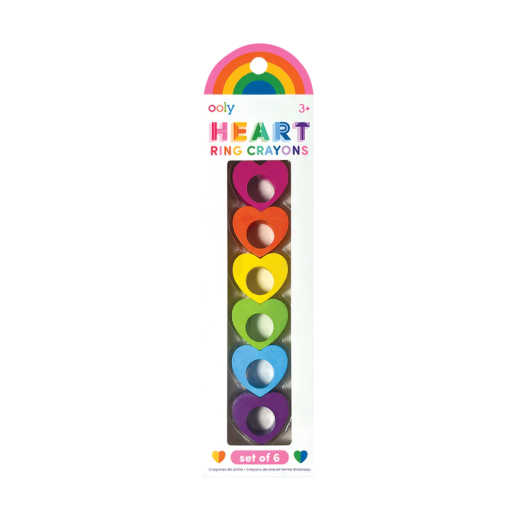 Creioane colorate Inele de inima – set de 6